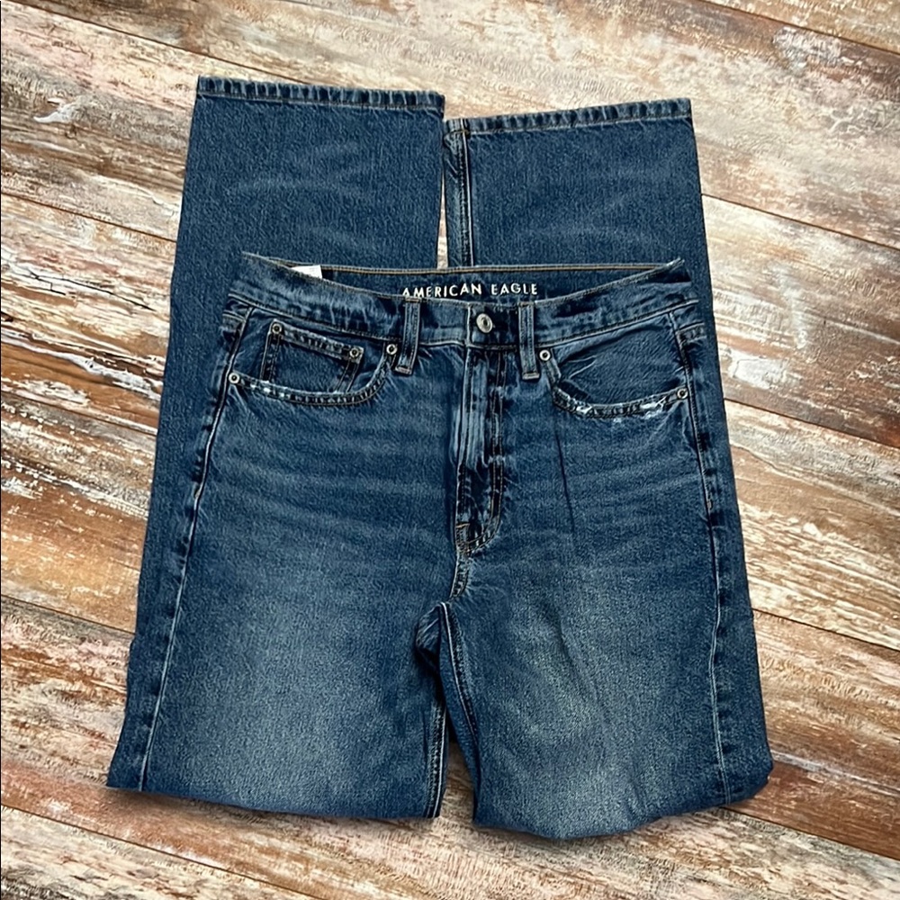 American Eagle Outfitters Dark Blue Straight Leg Jeans